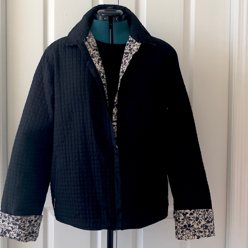Black reversible quilted jacket